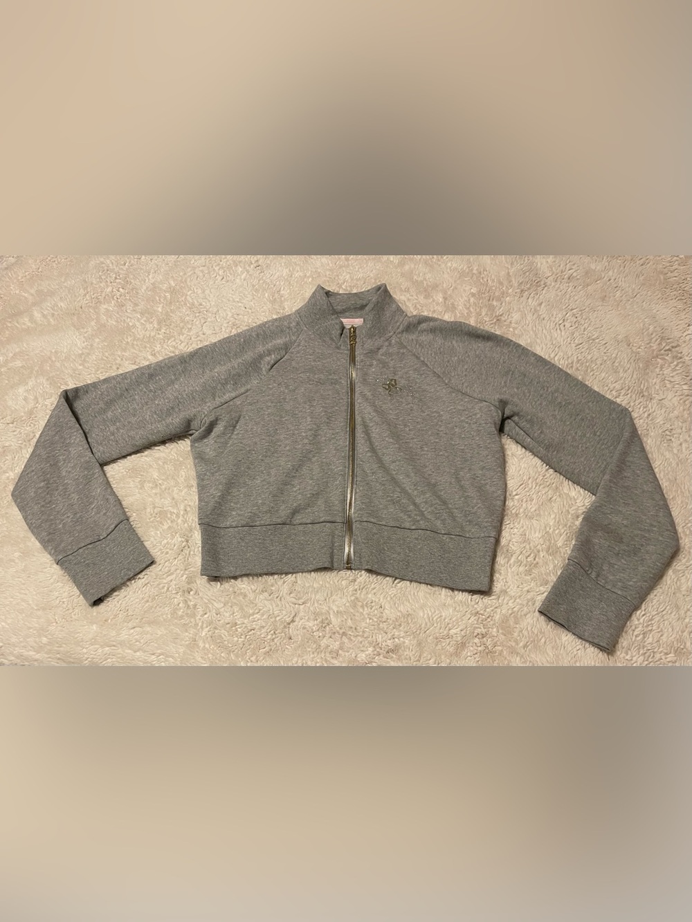 Victoria's Secret PINK x LoveShackFancy Reissued Full-Zip Jacket Grey Size L
